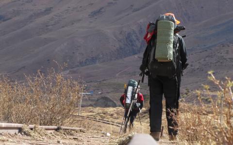 Ascenso Cerro Penitentes - Vías del tren trasandino